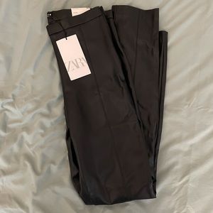 NWT Zara leather leggings